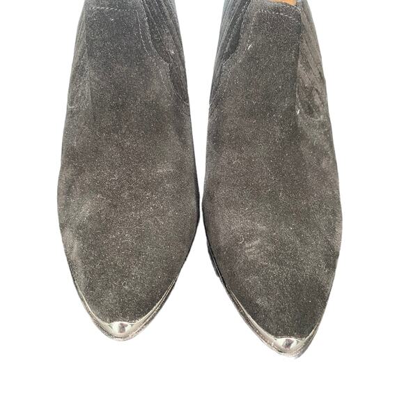 Joie Baler Black Suede Pointed Toe Western Kitten Heel Ankle Boots Size 6 1/2 - Picture 4 of 11